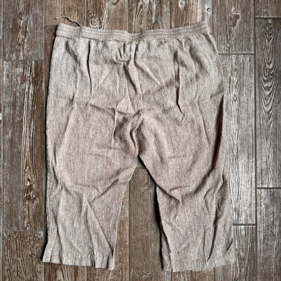Pure Jill Cropped Pants Womens 3X Linen Blend Elastic Waist Pockets Pull On - Picture 6 of 6